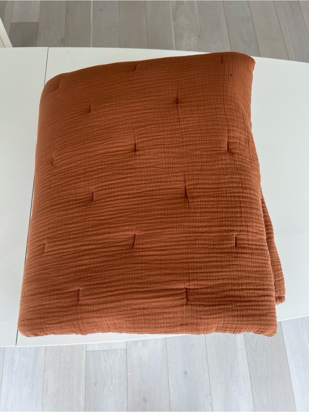 Quince Organic Airy Gauze Dream Quilt King/Cal King size Terracotta Cotton - Picture 5 of 7